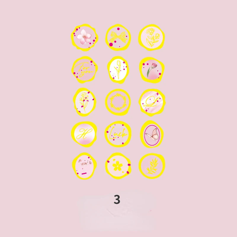 Mr.Paper 4 Style Fire Paint Seal Drip Glue Stickers Good-Looking Envelopes Sealing Paste Handbook Decoration Sticker Stationery