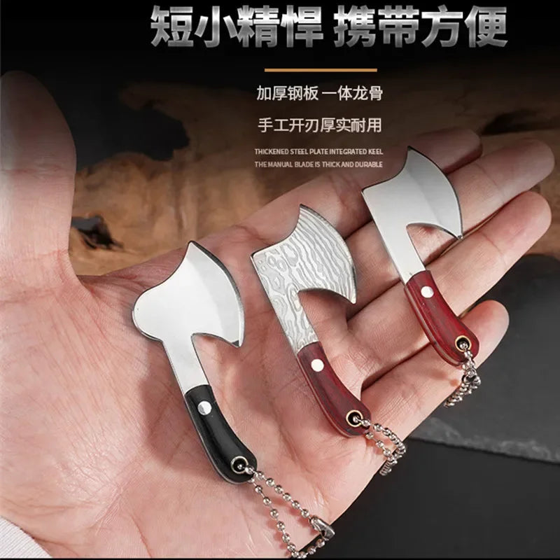 EDC Mini Axe Knife Cutting Tool Gift Keychain Pendant Portable Kitchen Knife Demolition Express Pocket Gift Collection Pendant