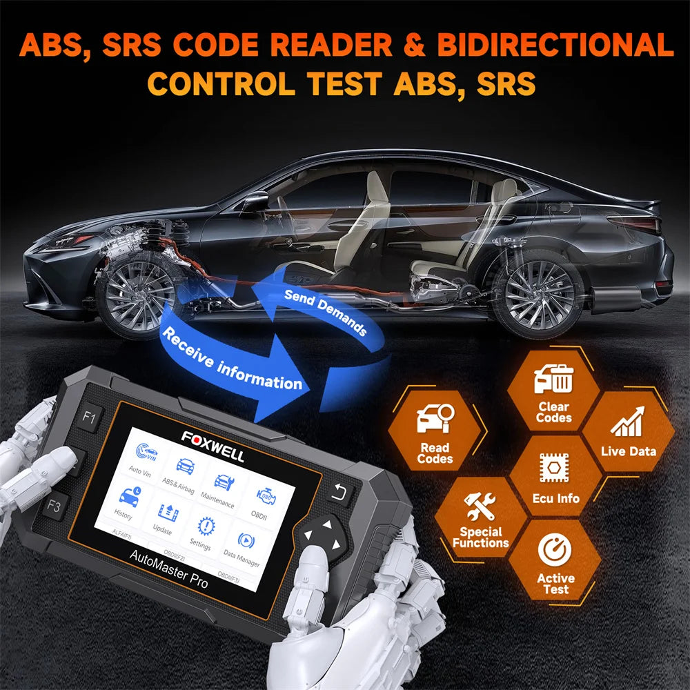 FOXWELL NT650 Pro OBD2 Automotive Scanner SAS A/F OIL EPB BRT TPS 26+ Reset Bidirectional Auto Car Diagnostic Tool Wifi Update