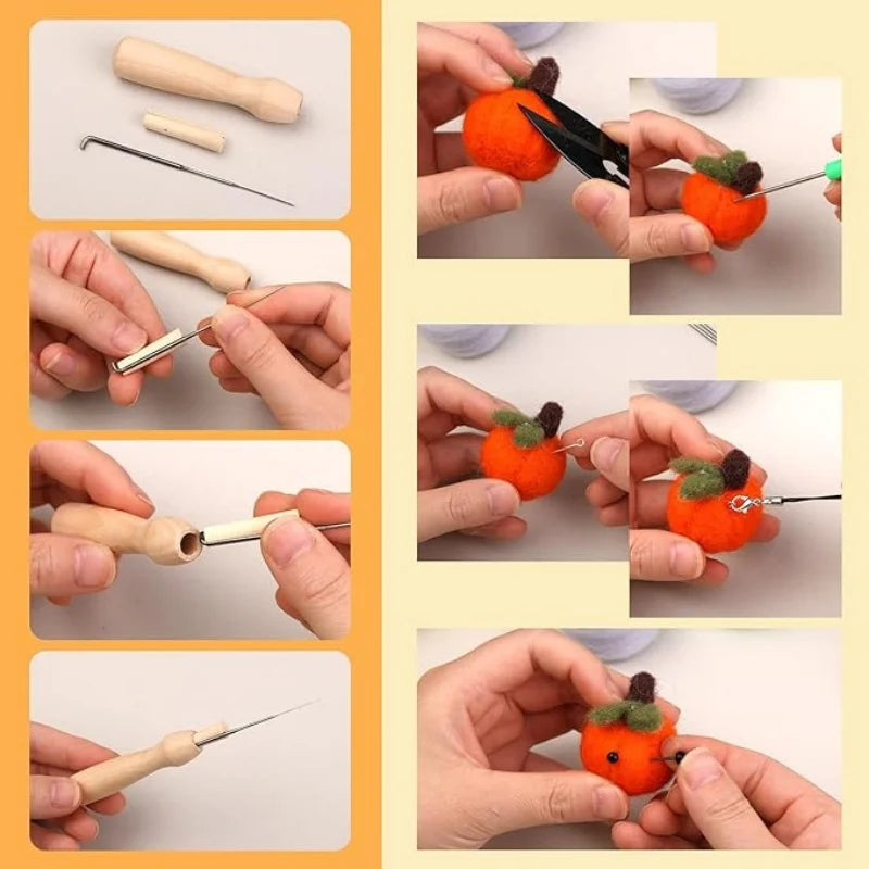 MIUSIE 45 Colors 3g Needle Felting Kits for Beginners, Needle Felting Supplies Kits with Tools, Felt Starter Kits with Needles
