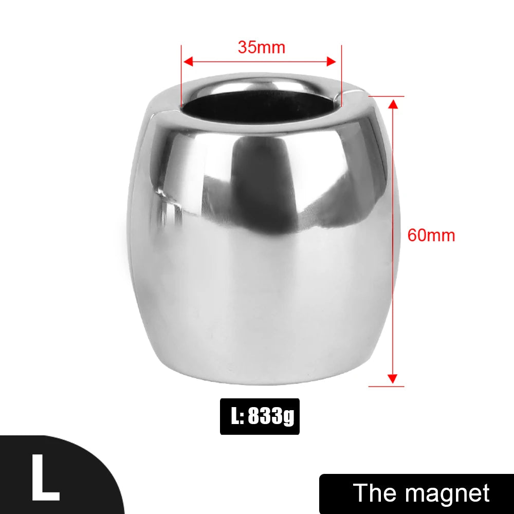 448-833g Heavy Stainless Steel 30-60mm Penis Ring for Men Cock Exerciser Scrotum Lock Testis Stretcher Sex Toys Male Masturbator
