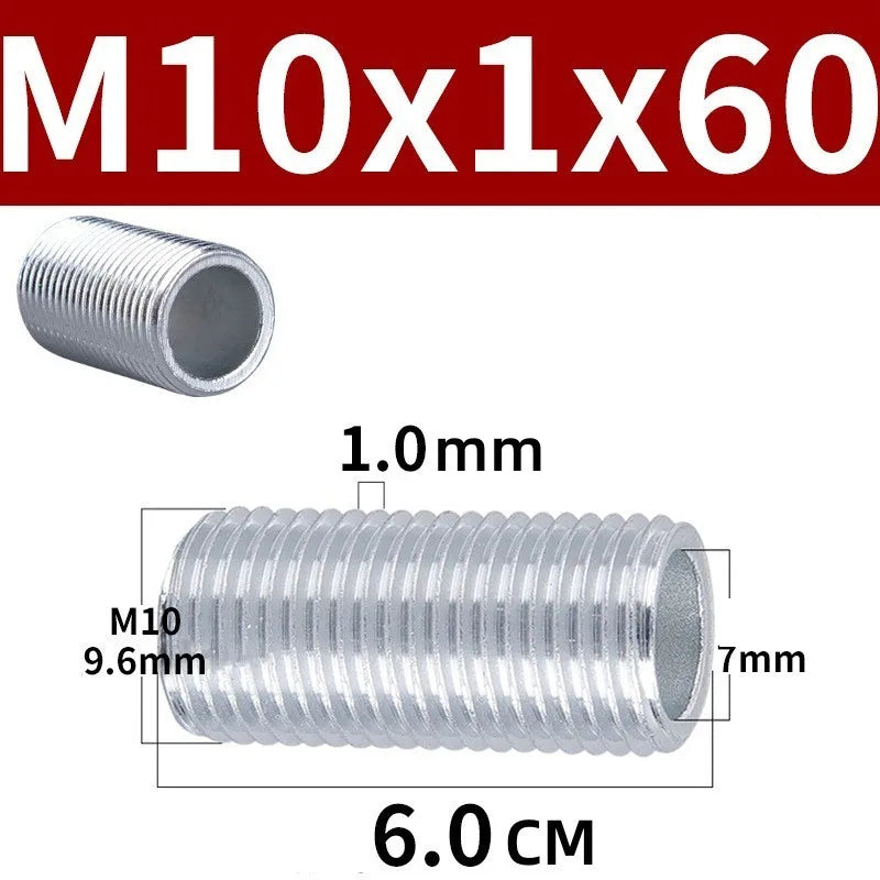Lamp Tooth Tube Metal M10 Hollow Threaded Tube Galvanized Led Lamp Head Link Fixed Base Support Rod Lighting Accessories Screws