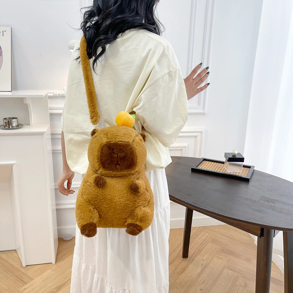 NEW Kawaii Plushie Doll Capybara Plush Backpack Handbag Children's Bag Toy Shoulder Bag Mini Knapsack Bags Gifts For Girlfriend