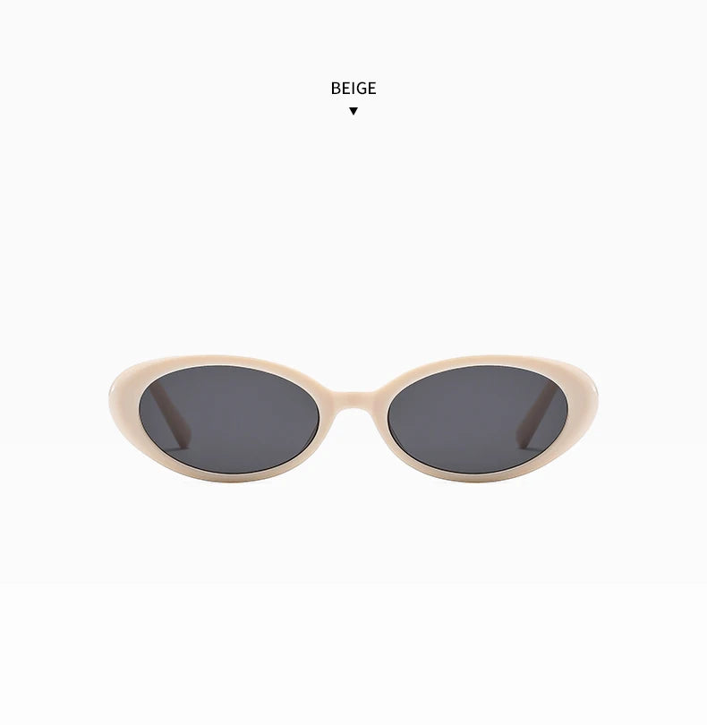 New Women's Retro Oval Sunglasses Black Small Frame Fashion Brand Trendy Hot Points Sun Glasses Female Lady Goggle UV400