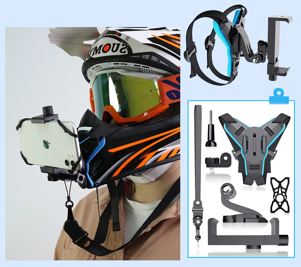 Motorcycle Helmet Phone Stand Mount Holder For GoPro Hero Insta360 Action Sports Camera Holder Motorcycle Camera Accessories