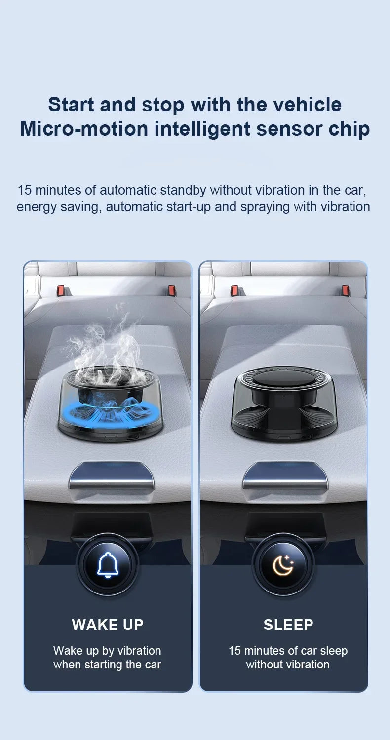 Car Air Freshener Electric Auto Aroma Diffuser Auto on/Off Essential Oil Diffuser Adjustable Intensity Aromatherapy Diffuser
