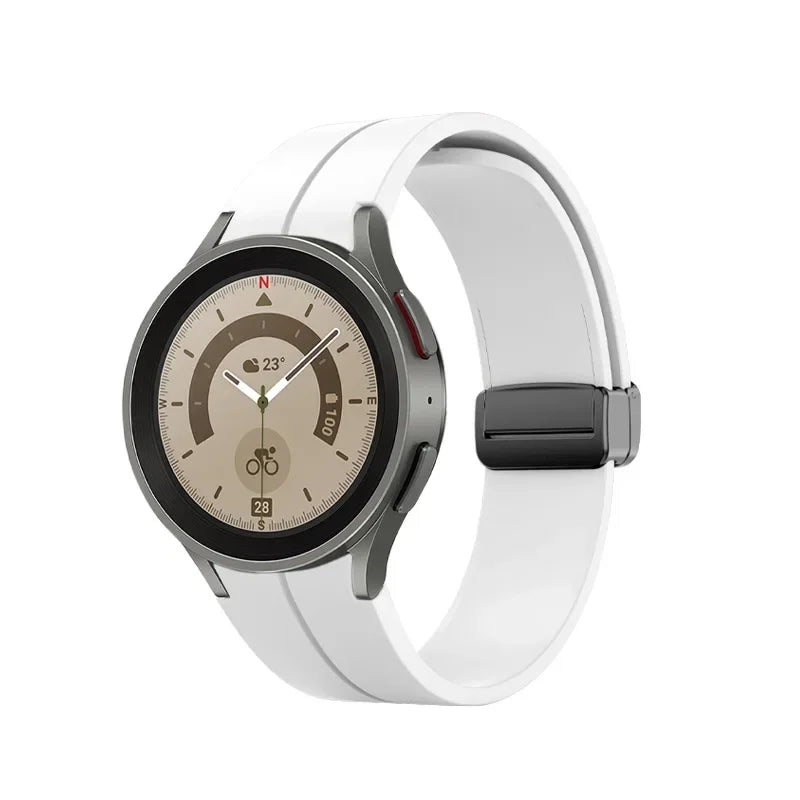 No Gap Soft Silicone Strap For Samsung Galaxy Watch 7 6 5 4 40mm 44mm Breathable Magnetic Wristband Watch 6 4 Classic/5 Pro 45mm