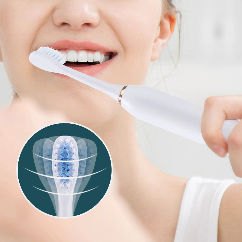 6 Modes Electric Toothbrush Rechargeable Toothbrush High Vibration Dental Tooth Whitening Cleaner Electric Brushes Oral Care