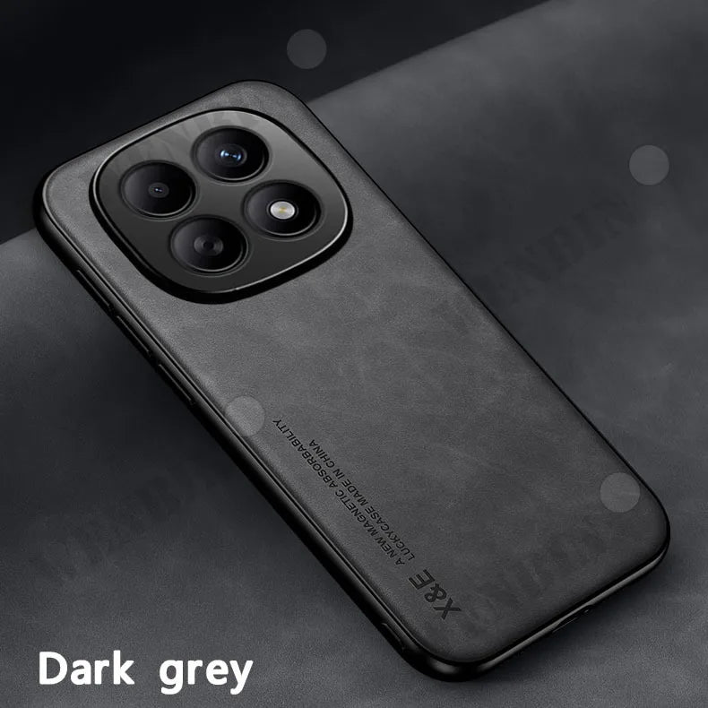 Luxury Leather Case For Redmi Note 15 Pro 5G Pro+ Plus Note 15 Pro 4G Cover With Metal Plate Support Car Hold Capa Fundas