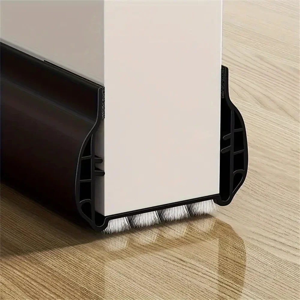 1-4pcs 93cm Door Bottom Seal Strip with Brush PVC Dustproof Soundproof Snap-in installation Gap Door Draft Stopper Weatherstrip