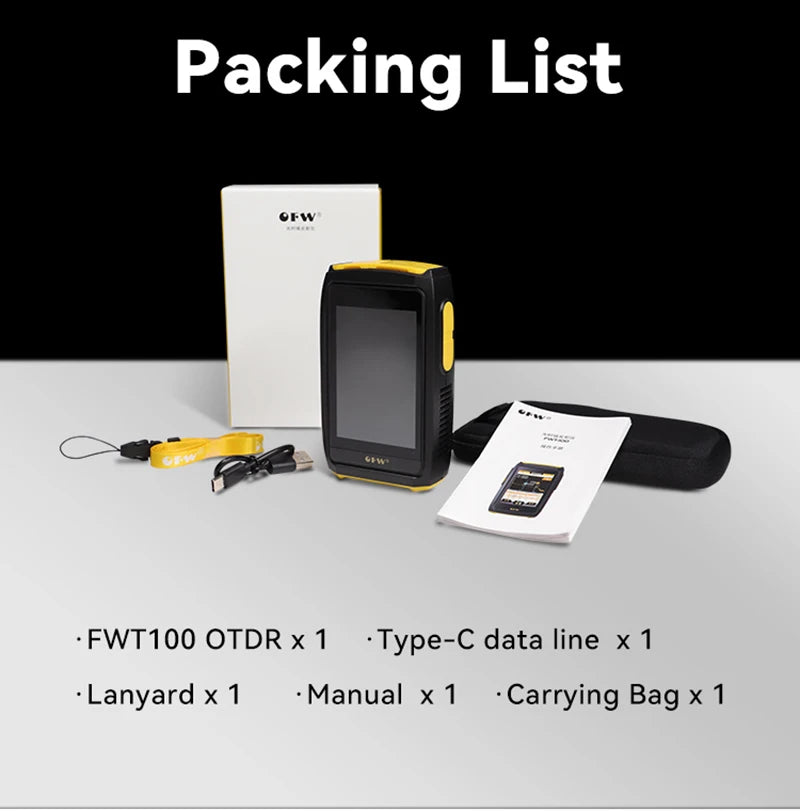 MINi OTDR Active Fiber Live Test 1577nm IOLA 1550nm 20dB Fiber Optic Reflectometer Touch Screen OLS OPM Visual Fault Locator