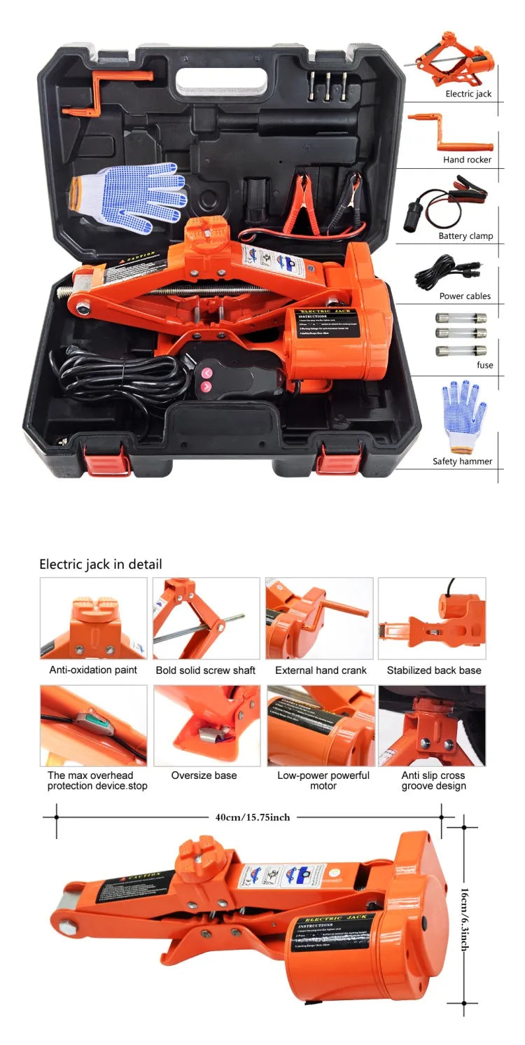 Latest Design Promotional Mechanical Low Profile Different Car Jacks 3T 35CM Electric Scissor Jack