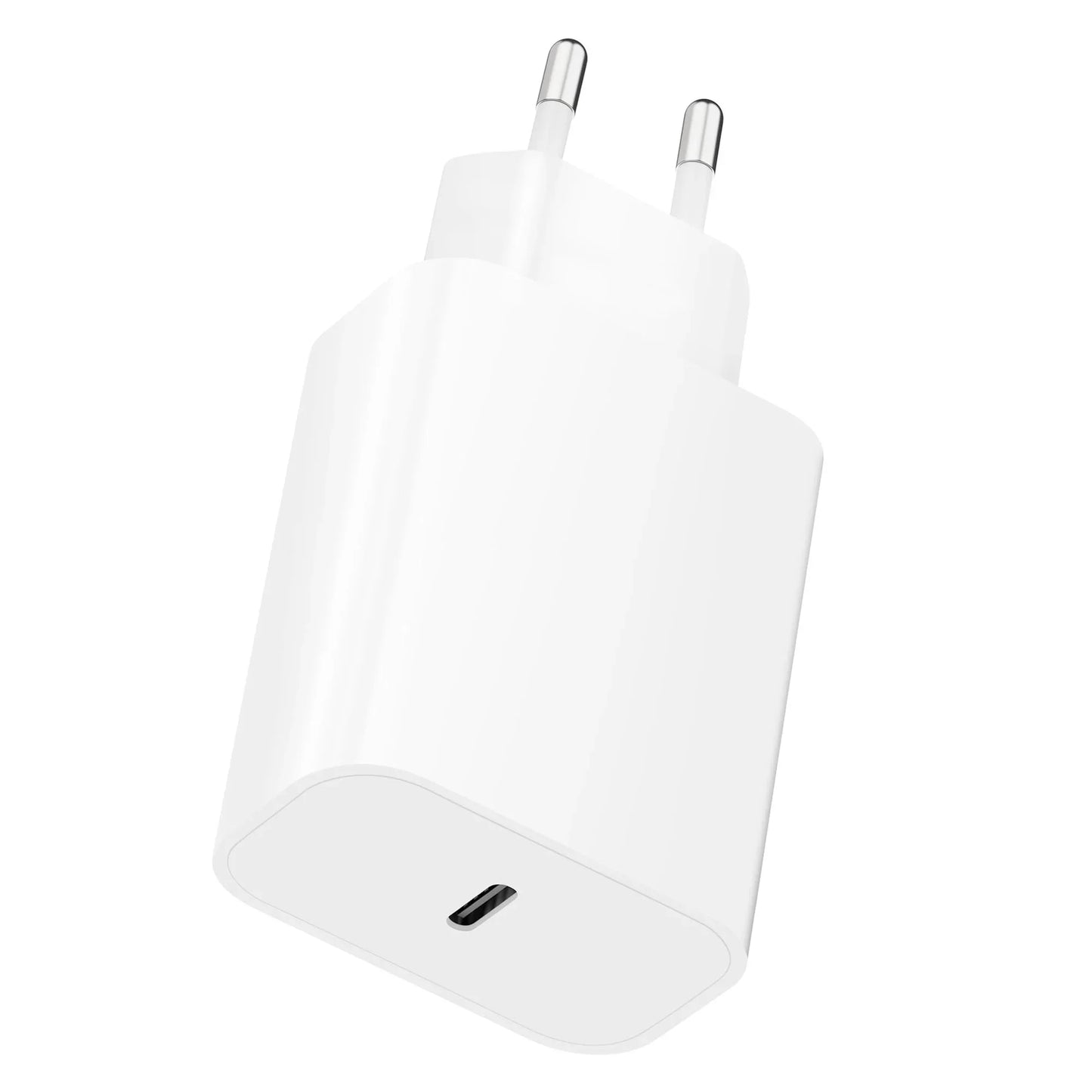 PD 20W Fast Charging EU Charger Plug with 1M/3FT Cable for iPhone iPad Samsung Phone