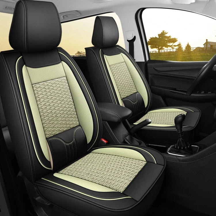 7 Seater Car Seat Covers Full Set With Waterproof Leather Compatible Automotive Vehicle Cushion Cover Universal Fit