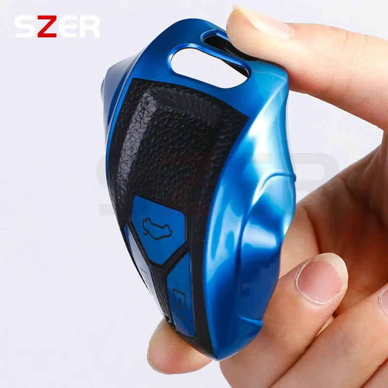 Leather TPU Car Key Case Cover For Audi A4 B9 A5 A6 8S 8W Q5 Q7 4M S4 S5 S7 TT TTS TFSI RS Protector Shell Fob Accessories