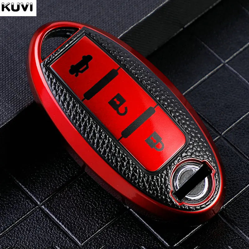 Leather TPU Car Key Case Cover for Nissan Leaf Micra Qashqai J11 J10 X Trail T32 Versa Note Patrol Key Fob Cover Accessories