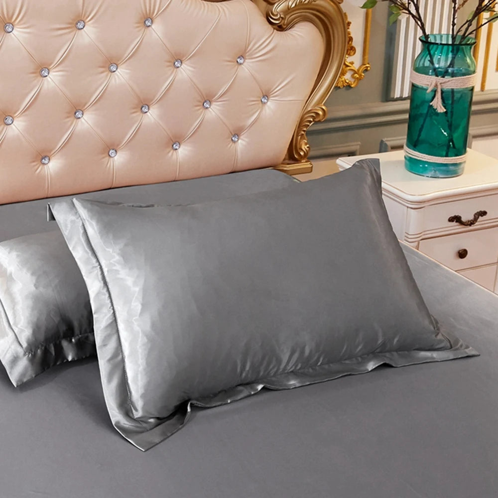Pillowcase Silk Pillow Cover Silky Satin Beauty Pillow Case Comfortable Breathable Pillow Case Home Decor Wholesale Dropshipping