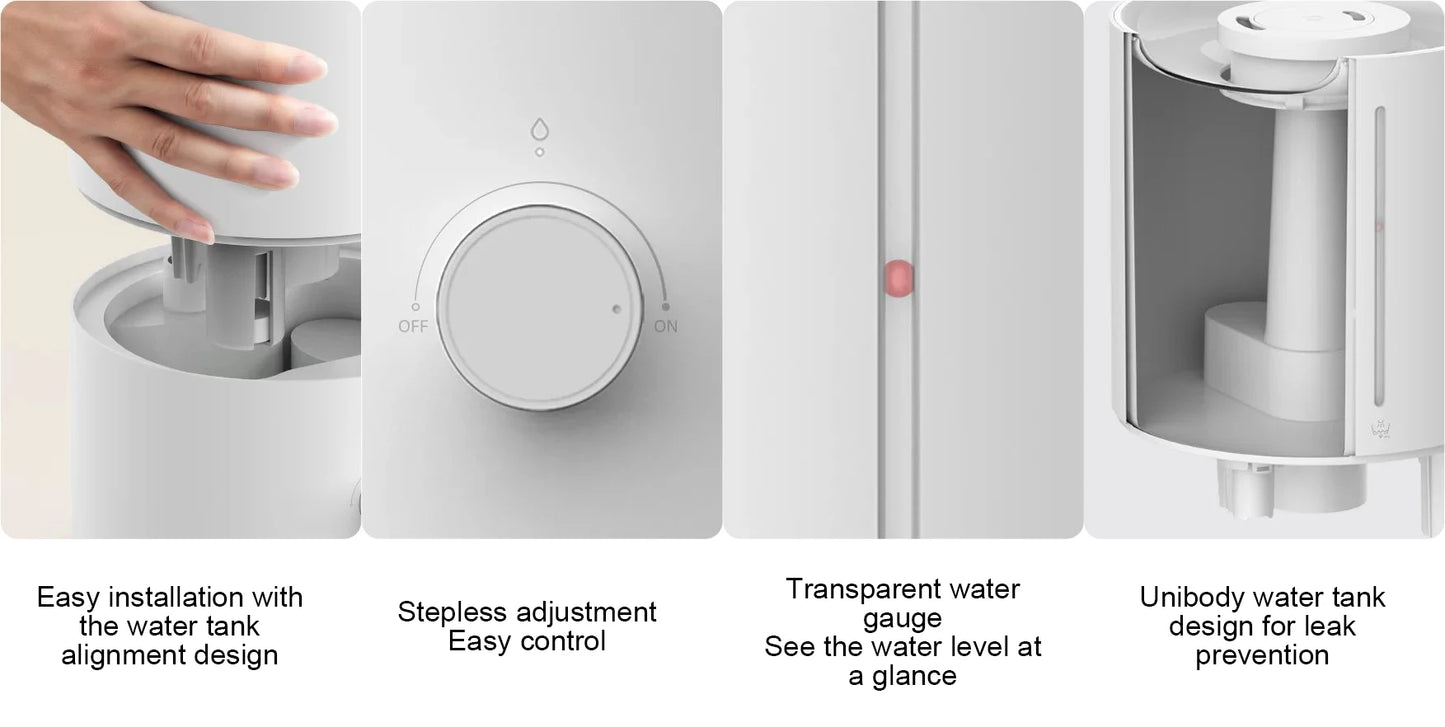 XIAOMI MIJIA Humidifier 2,Top Fill 4L Supersized Cool Mist Humidifier,30H Runtime,Silver ion antibacterial,For Home, Large Room