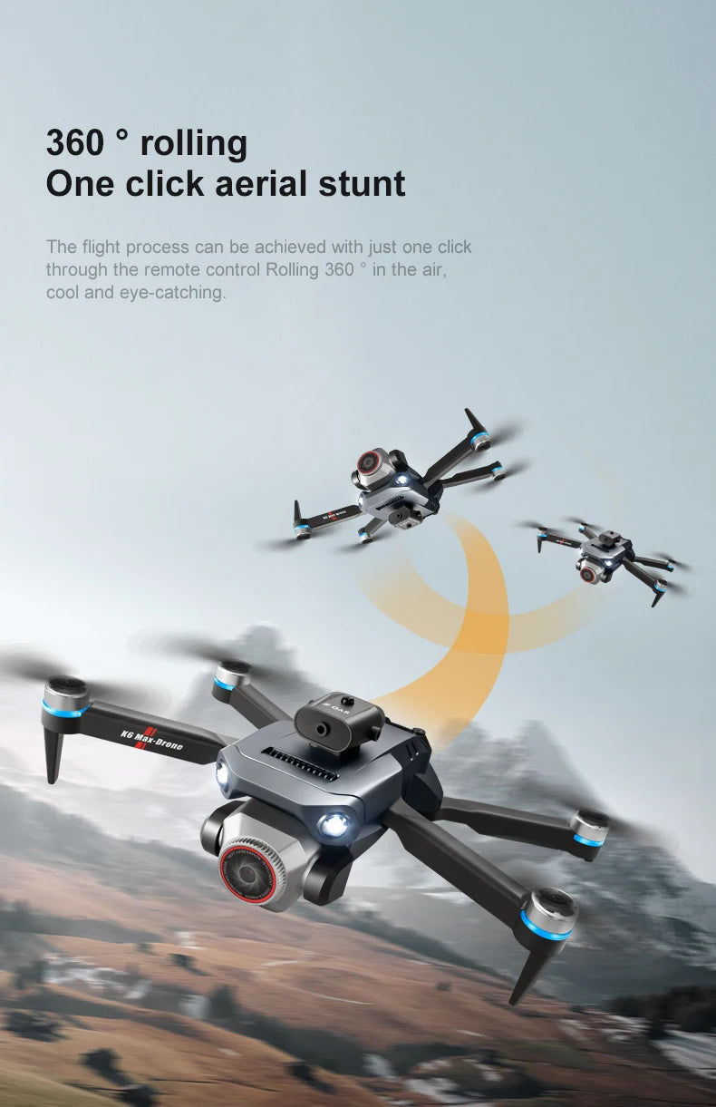 K6 MAX Triple-Camera Drone 4K HD Optical Flow Positioning 360° Obstacle Avoidance Foldable Quadcopter Wifi FPV RC Toys Dron