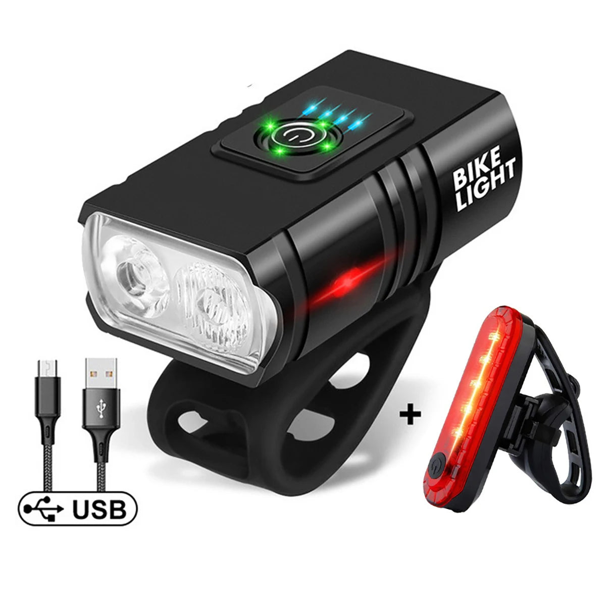 Bright Bicycle Light T6 LED Front USB Rechargeable MTB Mountain Bicycle Lamp 1000LM Bike Headlight Flashlight Cycling Scooter