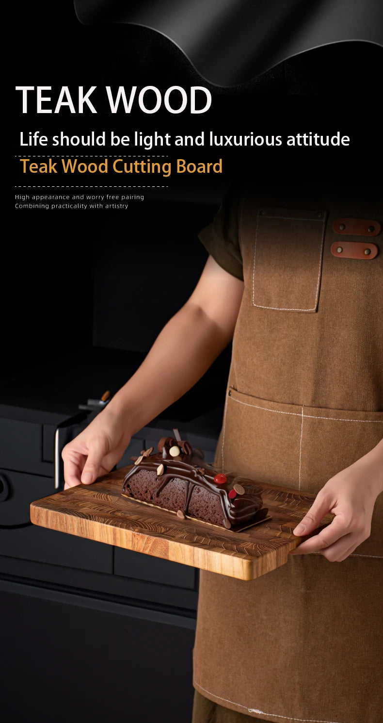 Large Size,High Quality Teak Wood Cutting Board:16.5*11.8 Inch/13.3*9.5 Inch,1 Inch Thick,Suitable For Christmas,Halloween