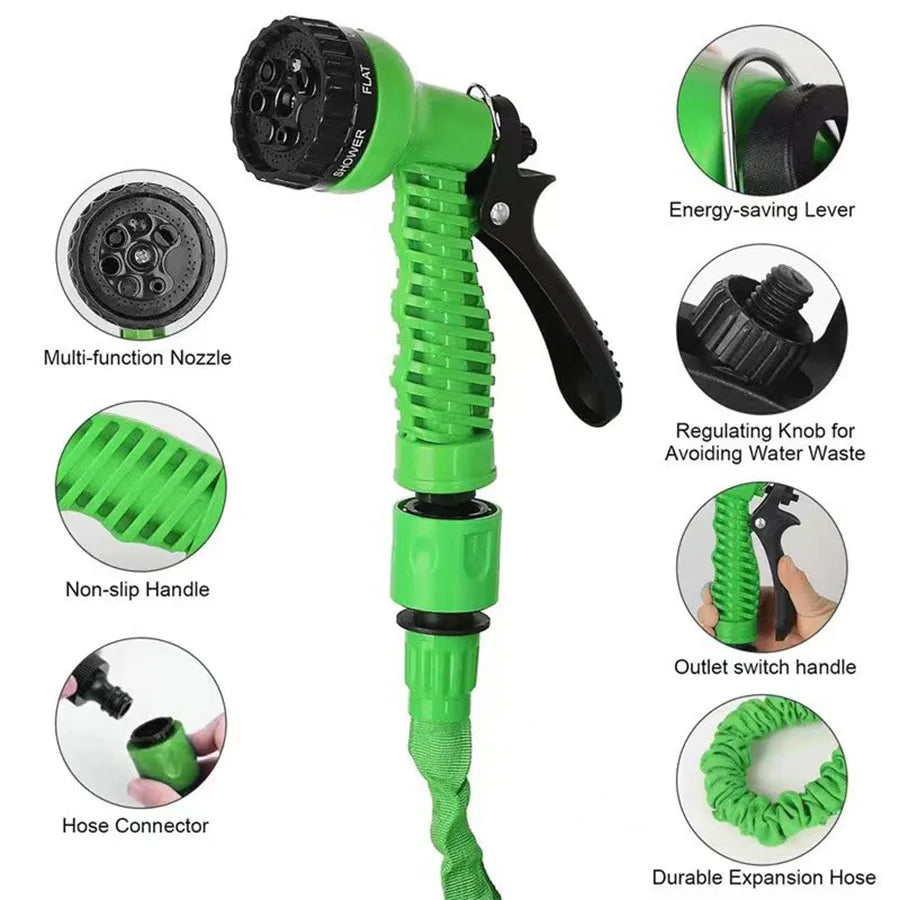 Water Gun, 7Water Spraying Functions, Home Expandable Magic Hose, High-Pressure Car Wash, Garden Watering Hose