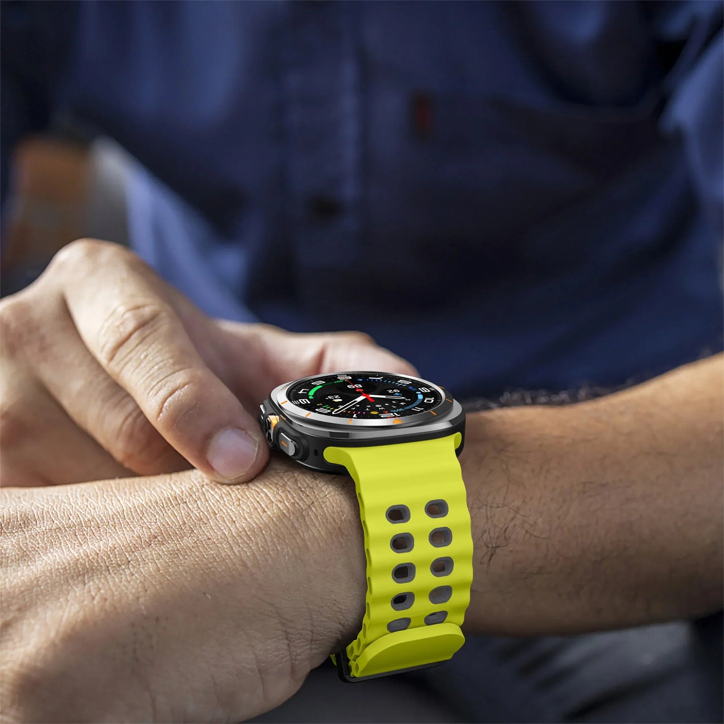 NEW Marine Silicone Strap for Samsung Watch Ultra 47mm Bracelet No Gaps Sport Two-tone Band for Galaxy 7 Ultra Watchband Straps