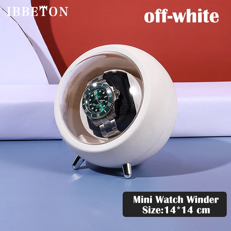IBBETON Single Watch Winder for Automatic Watches Storage Box Automatic Winder Use USB Cable / with Battery Mabuchi Mute Motro