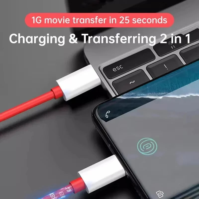 PD 65W For Oneplus USB Type C to Type C Super Fast Charging Data Cable For 13 12 11 10 Pro 9 10T 9R 8T 8 7 5A Quick Charger Wire
