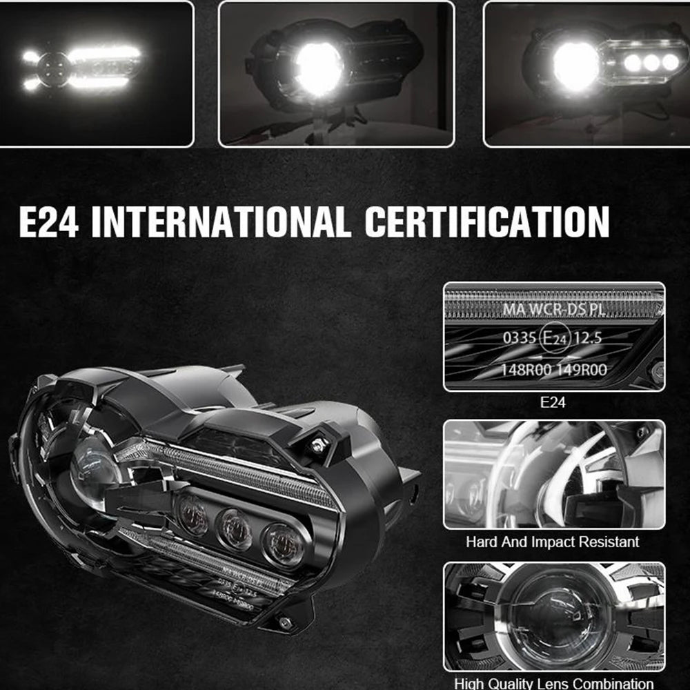 E24 E-MARK Motorcycle LED Headlights For BMW R1200GS R 1200GS 2004-2012 R 1200GS ADV Adventure 2005-2013 Moto Lights Assembly