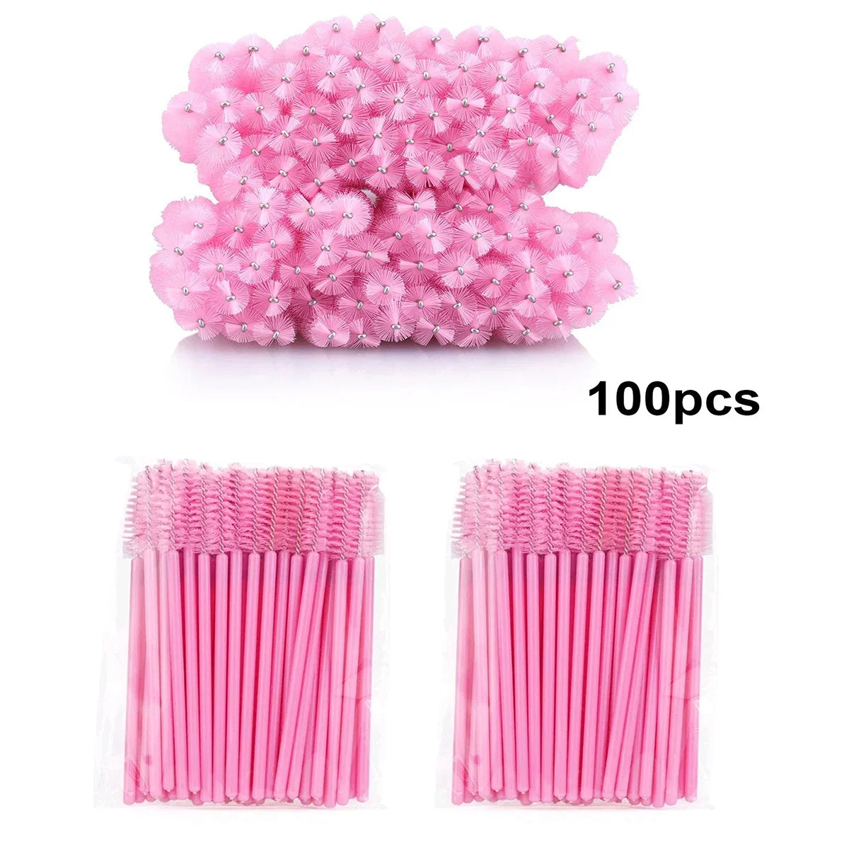 100pcs Disposable Eyelash Brushes Spoolies Micro Lash Mascara Wands Combs Wholesale for Eyelash Extension Makeup Cosmetic Tools