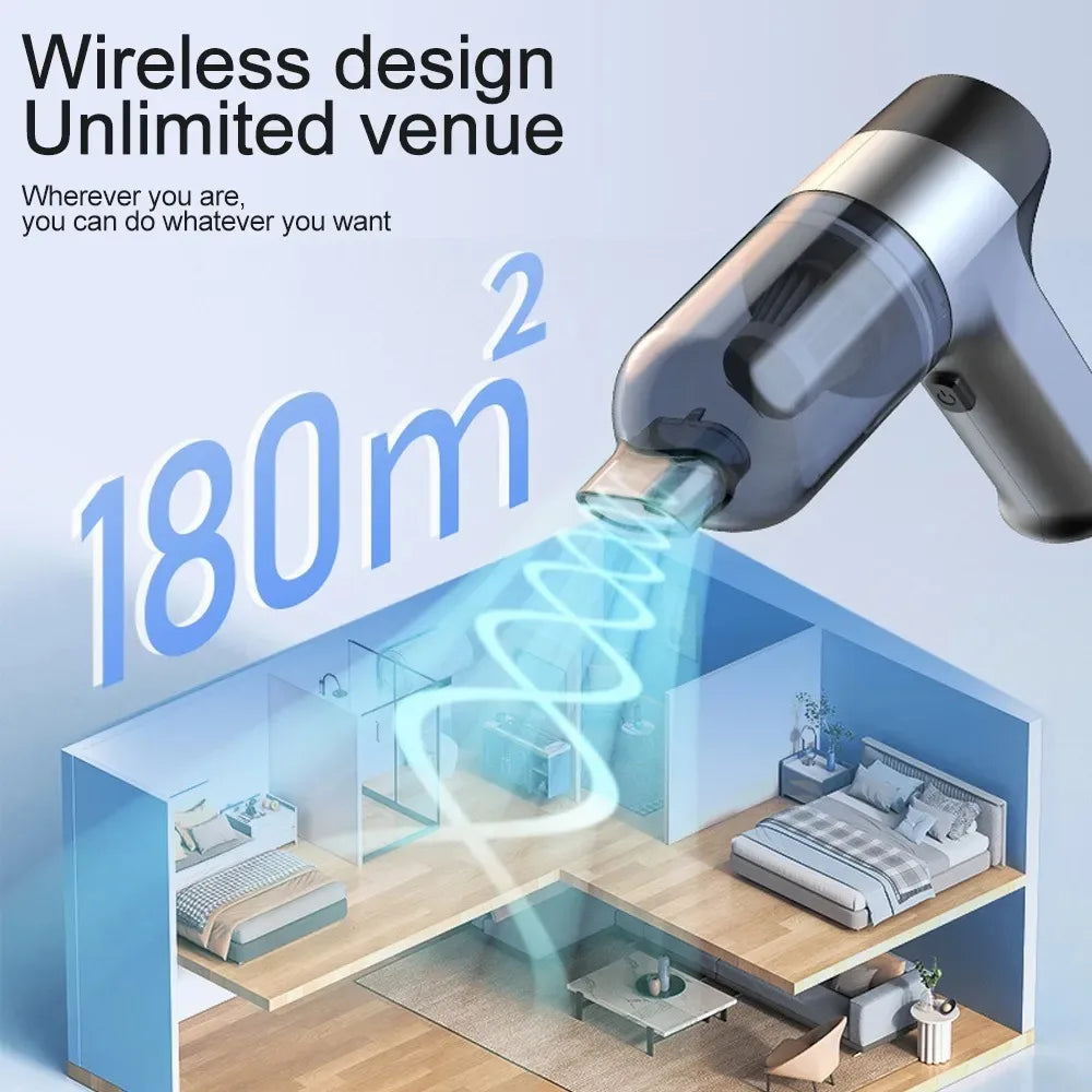 150000PA Portable Wireless Car Vacuum Cleaner Mini Handheld Cleaner for Home Appliance Powerful Cleaning Machine Car Cleaner