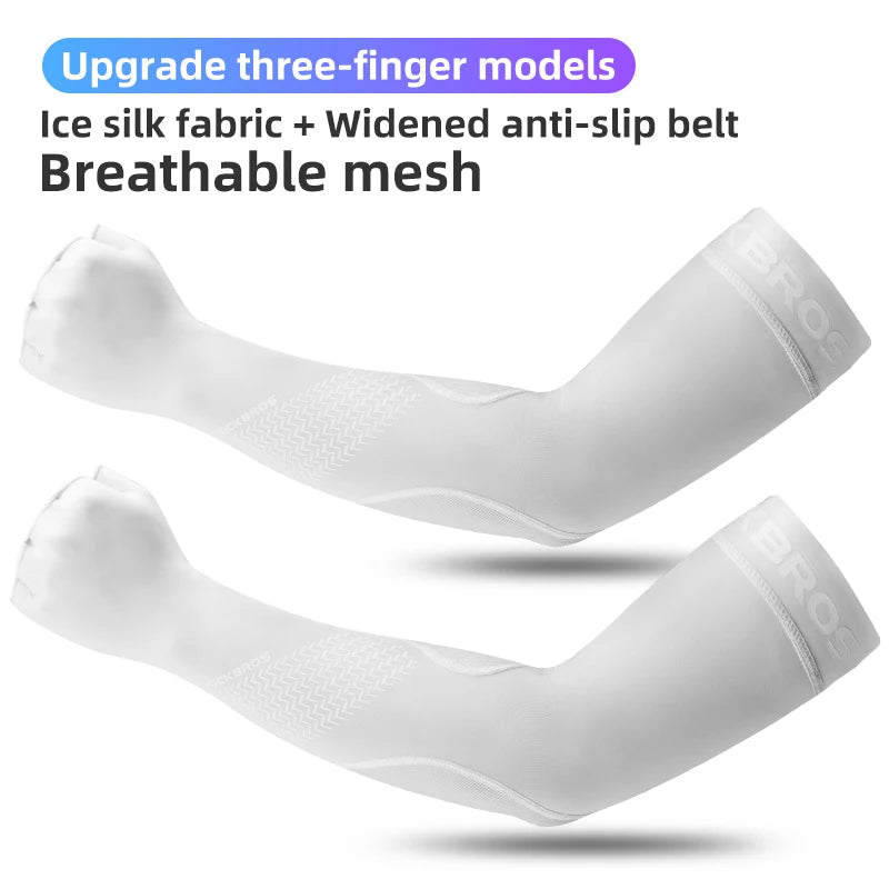 ROCKBROS Ice Fabric Running Camping Arm Warmers Basketball Sleeve Running Arm Sleeve Cycling Sleeves Summer Sports Safety Gear