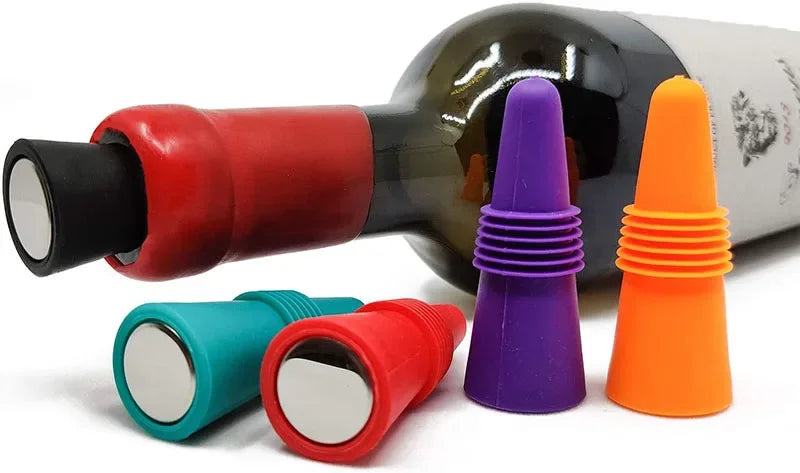 Silicone Wine Bottle Stopper Set Whisky Accessories Leak Proof Beer Champagne Cap Closer Wine Cork Plugs Lids Kitchen Bars Tools