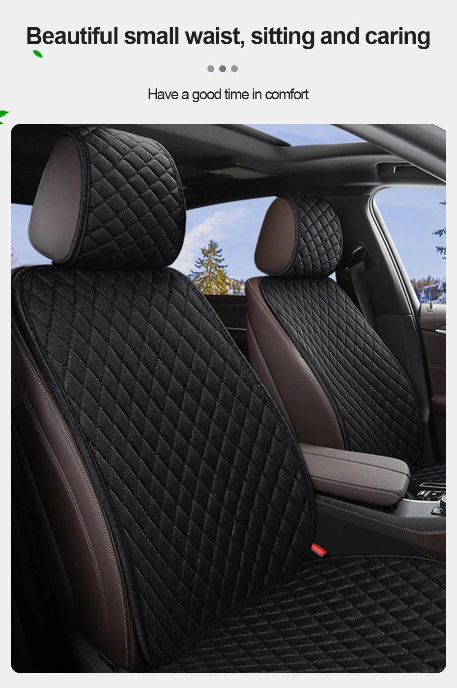 SEAMETAL 1Pc Flax Car Front Seat Cover Breathable Linen Car Seat Cushion Anti Slip Auto Chair Protector Universal for Sedan Suv