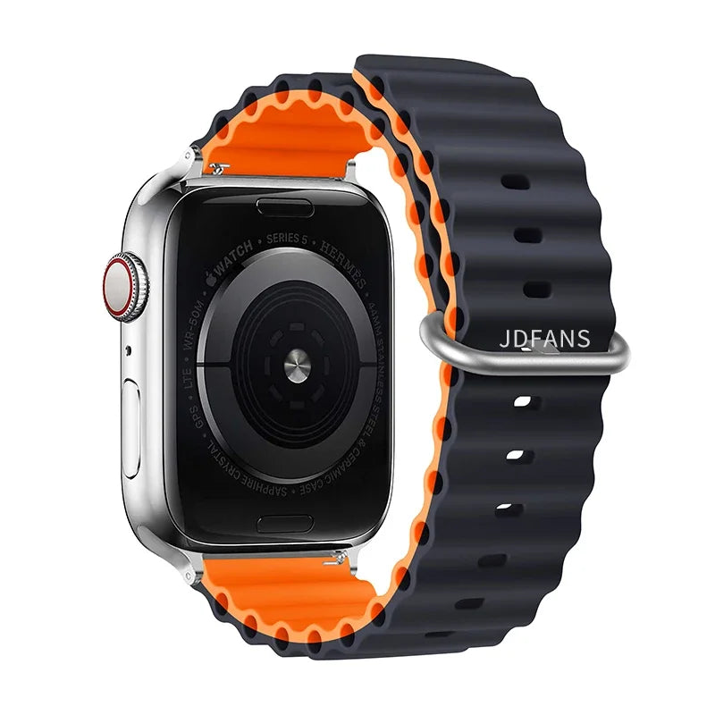 Ocean Band for Apple watch Ultra Series 10 9 7 8 5 6 SE 49mm 45mm 46mm 42mm 44mm 40mm 41mm Silicone bracelet correa iWatch Strap