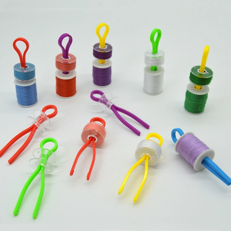 10/30/50Pcs Colorful Plastic Sewing Bobbin Clips Clamp Thread Clip Spool Storage Holder Bobbins Organizer DIY Sewing Accessories