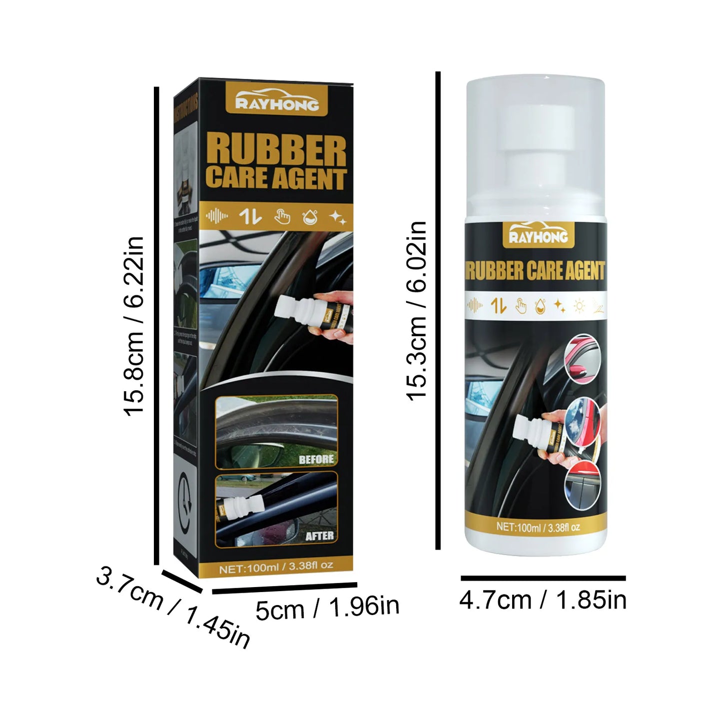 100ml Car Rubber Curing Agent Rubber Renovator Care Spray Liquid Wax Polish Care Agent Car Cleaner Maintenance Supplies