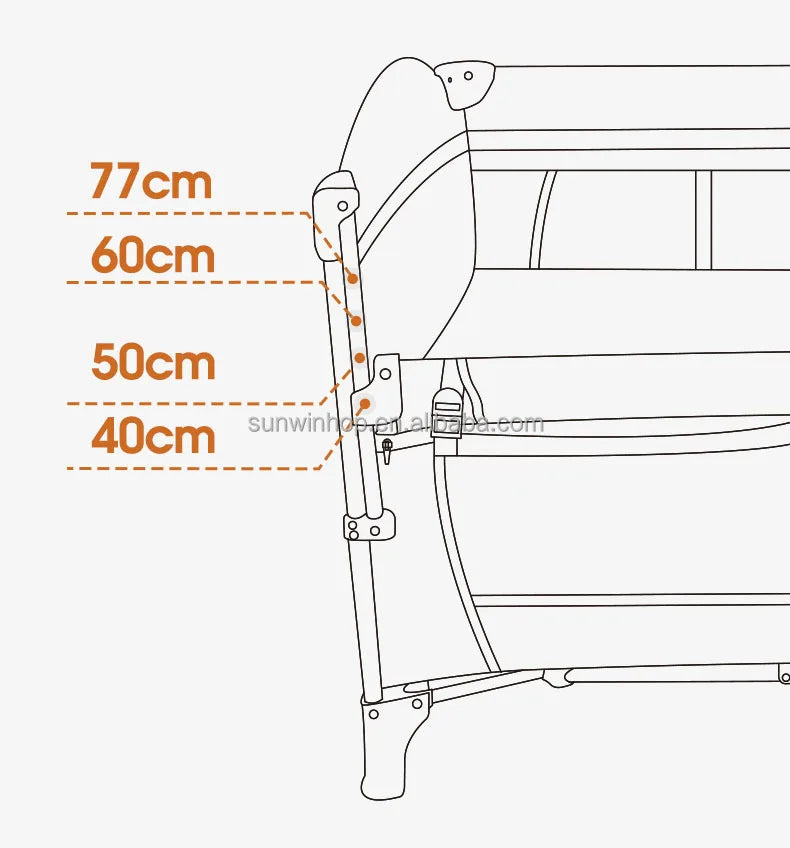 European EN Standard High Quality Foldable Multifunctional Baby Playpen Bedside Crib Sleeping Crib Drop Side Travel Cot Baby Bed