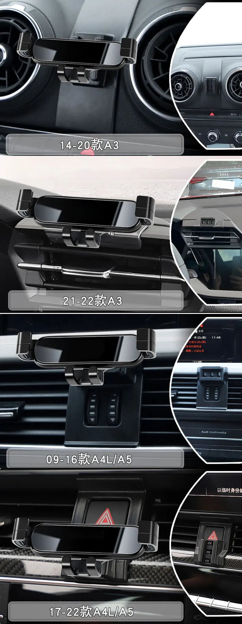 Car Phone Holder Mobile Air Vent Mounts GPS Special Navigation Support Bracket For Audi Q3 8U F3B 8UG 8UB 2013-2024 Accessories