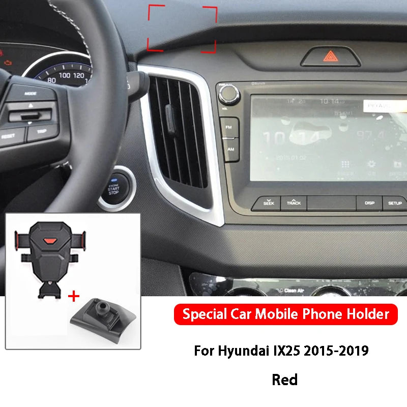 Car Mobile Phone Holder Air Vent Outlet Support GPS Stand Navigation Bracket For Hyundai New SantaFe IX25 IX35 Car Accessories