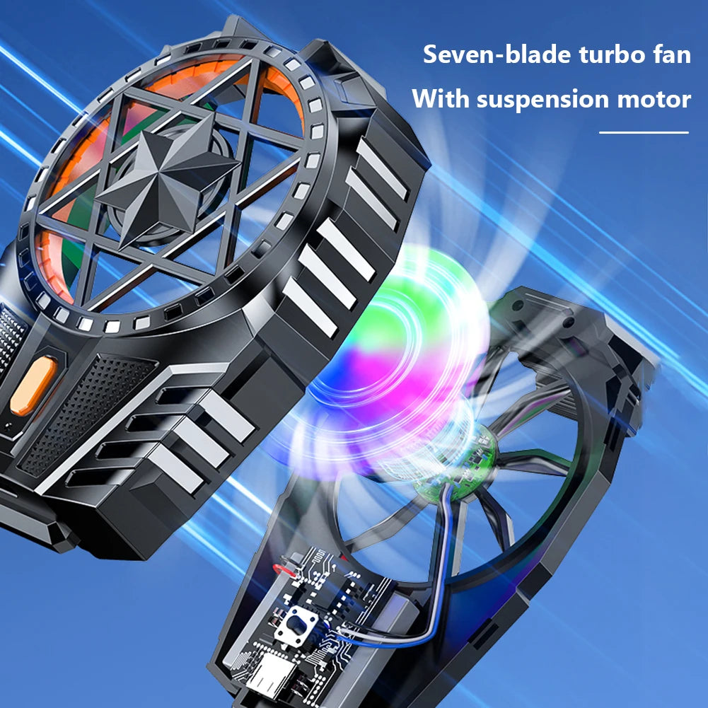 Portable Cooler For Mobile Phone Radiator Cooling Fan For Mobile Phone Fan Cell Cooling Plate Phone Cooler with RGB Light