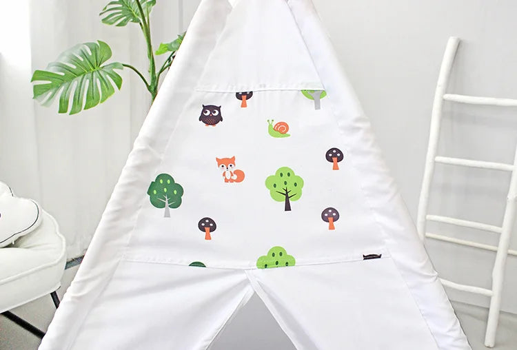 PANGDUBE 110×110×140cm Baby Playpen Children’s Toy Tent Wigwam Indoor Tipi Kids Wooden Play House Children Games Tent