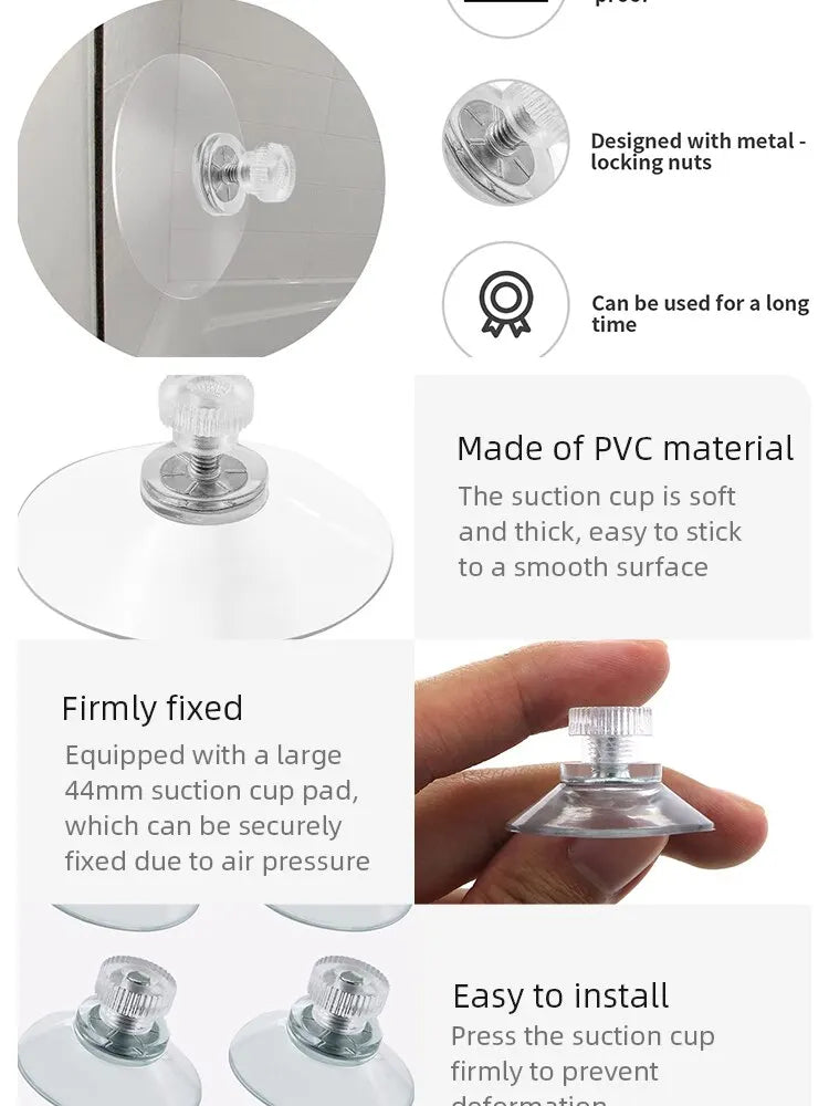 10 Pcs Clear Suction Cups PVC Vacuum Suction Cup Holder Plastic Suction Cups with Screws for Bathroom Kitchens Offices