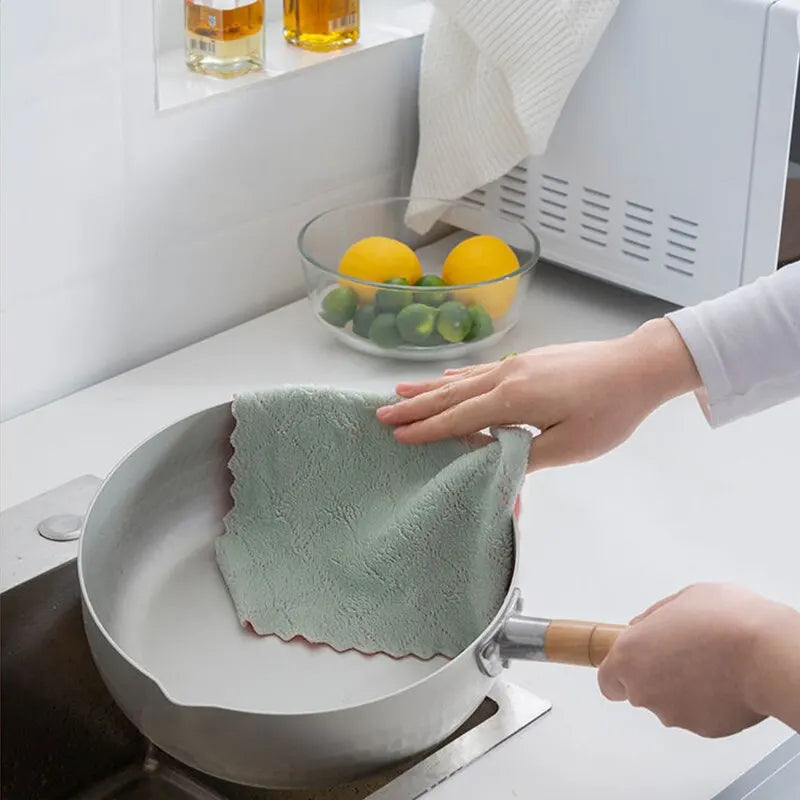 10/20pcs Dishwashing Cloth Kitchen Cleaning Wipes Household Multipurpose Absorbent Nonstick Oil Fiber Cleaning Cloth