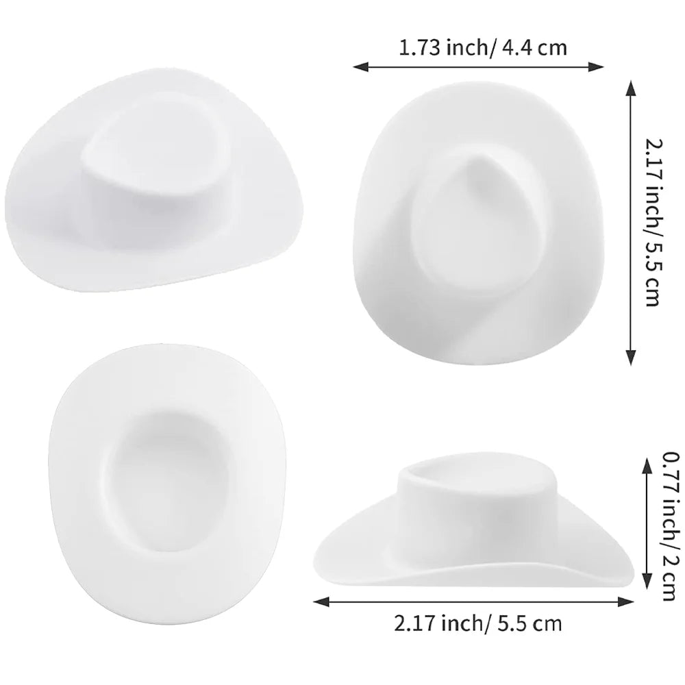5/10/20/30/40/50pc Mini Cowboy Hat Plastic Cowgirl Cute Doll Hat Western Wedding Birthday Party Supplies Accessories Cake Topper