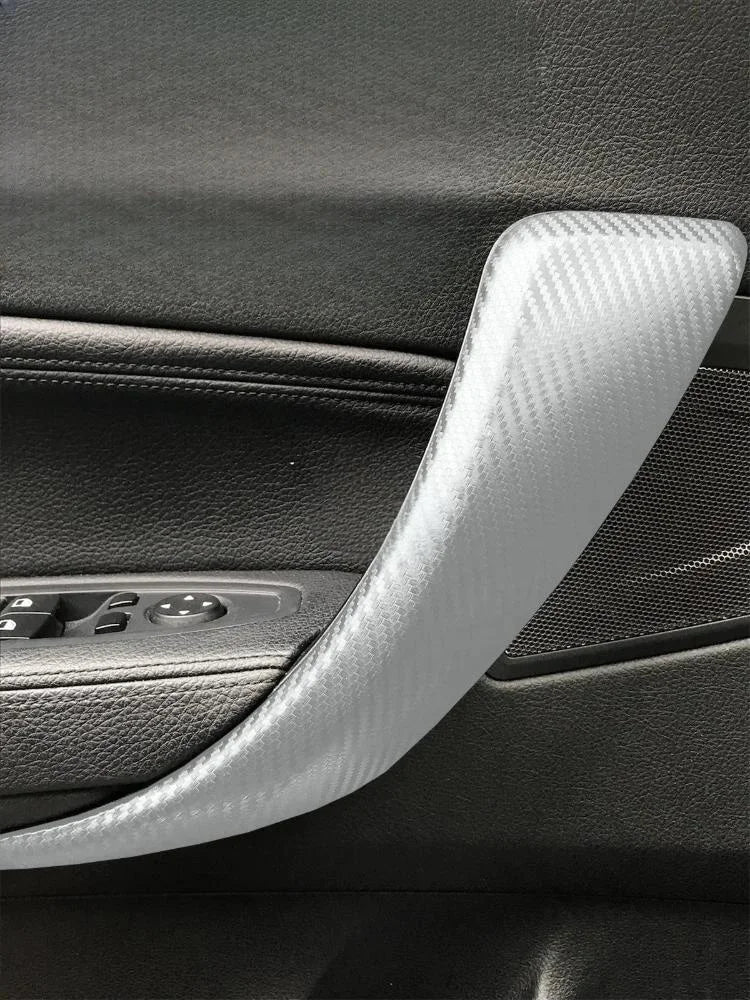 DIY Waterproof 3D Carbon Foil Film Silver Self-adhesive Car Stickers Auto Color Change Accessories Silver Carbon Vinyl Wrap