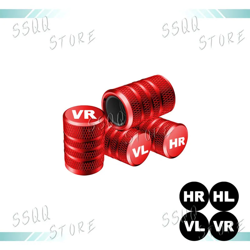 4pcs VR VL HL HR Emblem Universal Car Wheel Tire Valve Stem Caps Dust Covers Metal Tire Wheel Stem Air Valve Cap Car Accessories