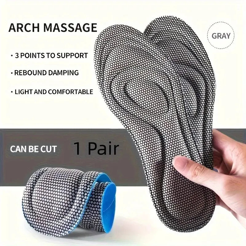 1 Pair Sports Massage Insole Memory Foam Insoles for Shoes Men Women Nano Antibacterial Massage Sport Insole Feet Orthopedic Sho