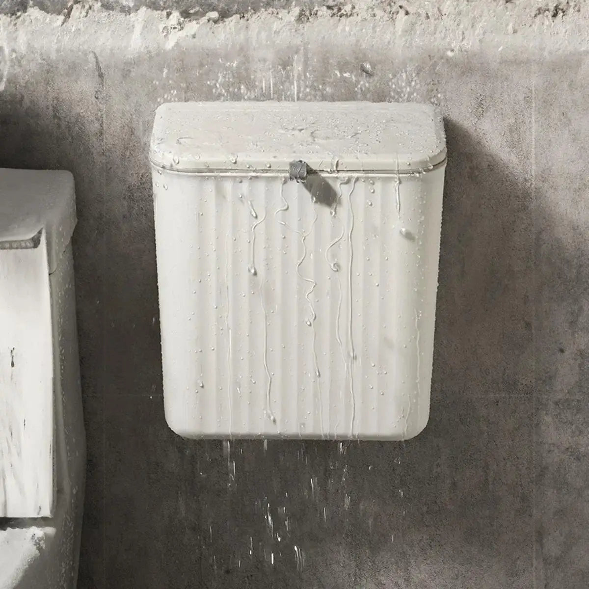 Effortless Cleanup Space-Saving White Wall-Mounted Trash Bin for Kitchen - Durable Plastic, Multi-Functional Garbage Storage